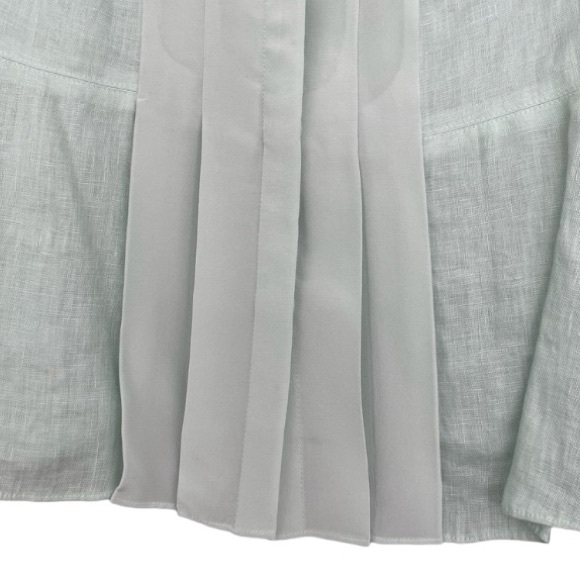 TORY BURCH Linen & Silk Button Down Sleeveless Peplum Style Top size 4 - Picture 11 of 14